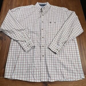 George Strait Collection by Wrangler Plaid Long Sleeve Button Down Shirt Men XL